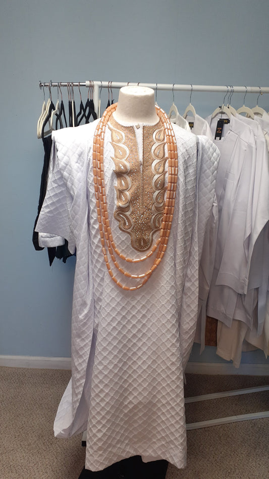 agbada white - elite by style